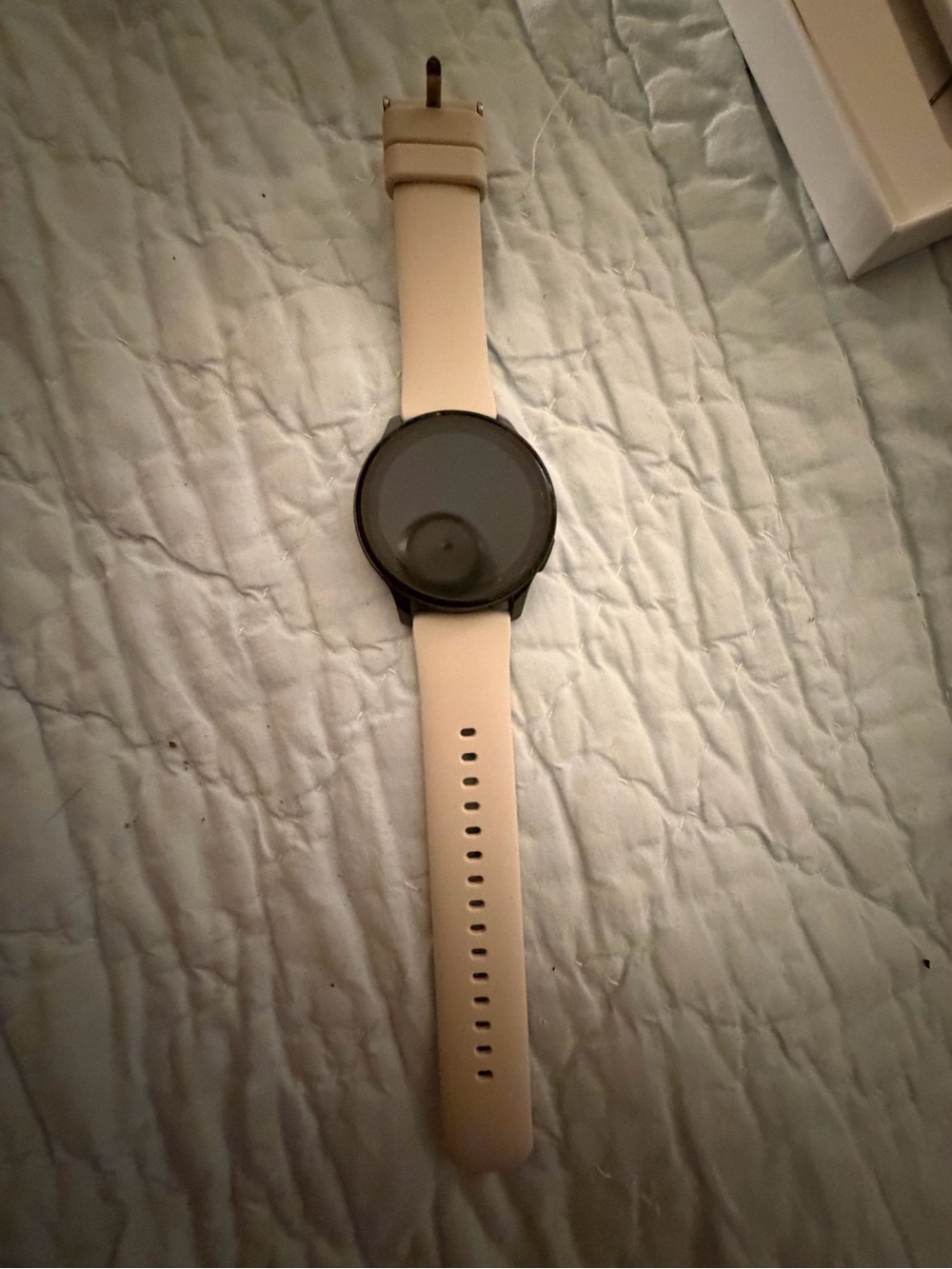 Samsung Round Smartwatch with Light Cream Silicone Band